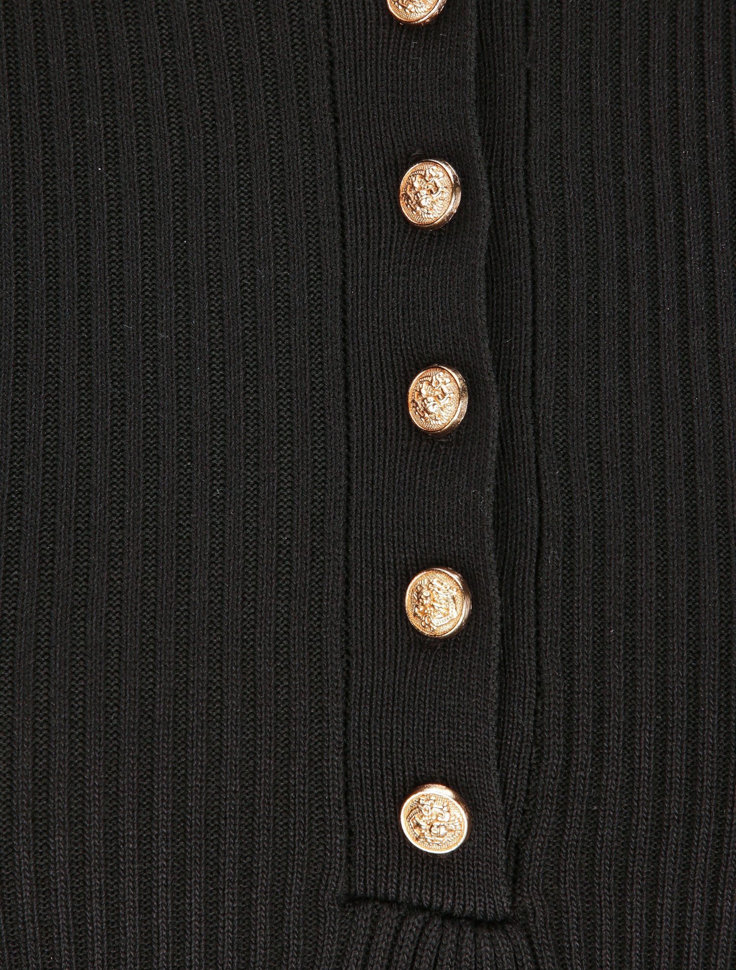 Robe courte ajustée unie à col à pied - Noir - 3