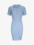 Robe courte ajustée unie à col à pied - Bleu ciel - 1