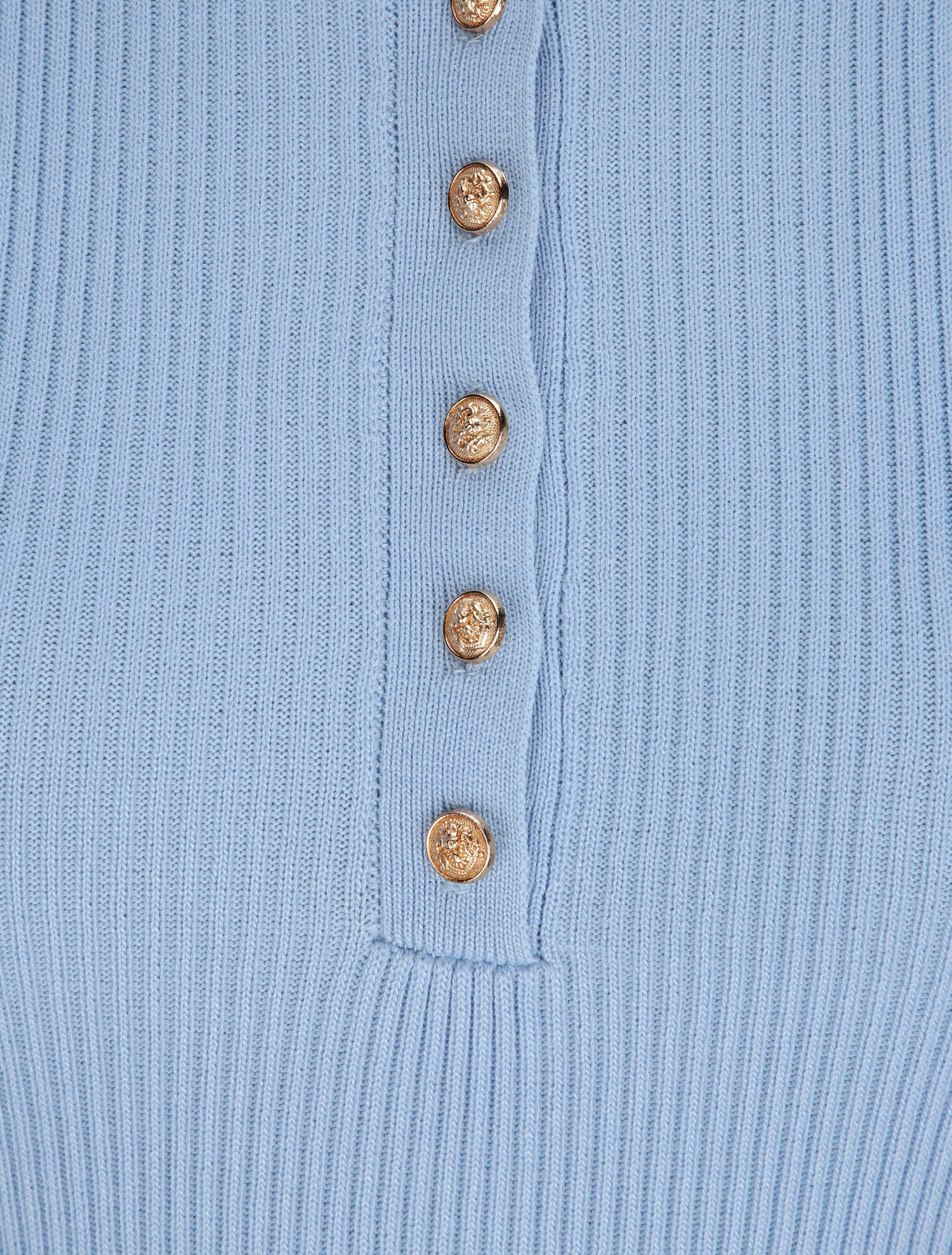 Robe courte ajustée unie à col à pied - Bleu ciel - 3