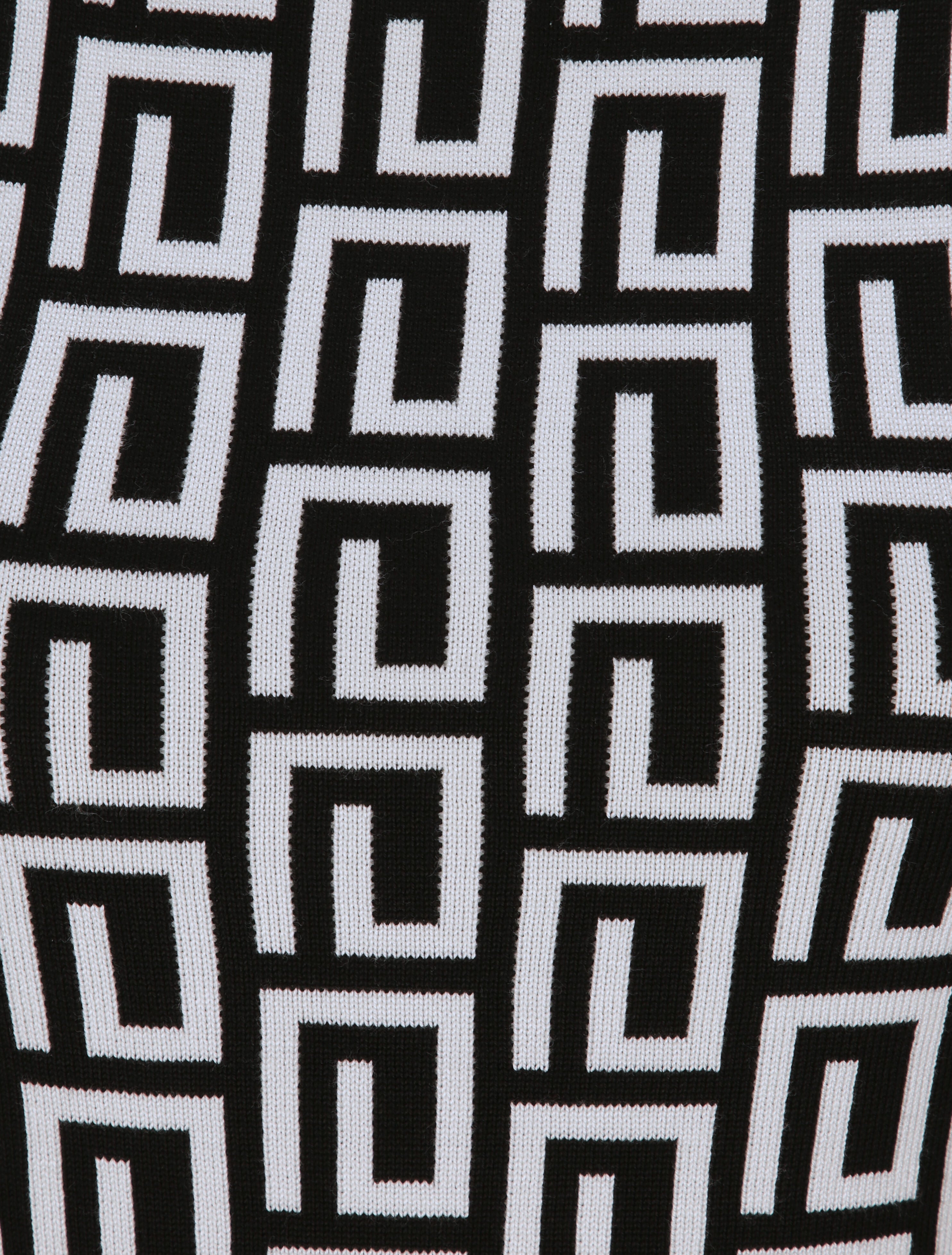 Robe courte ajustée jacquard grec - Noir - 3