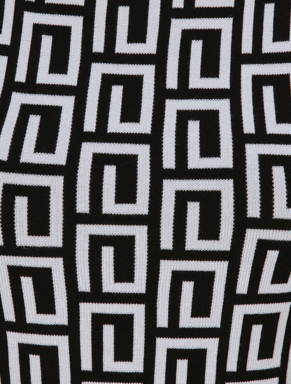 Robe courte ajustée jacquard grec - Noir - 3