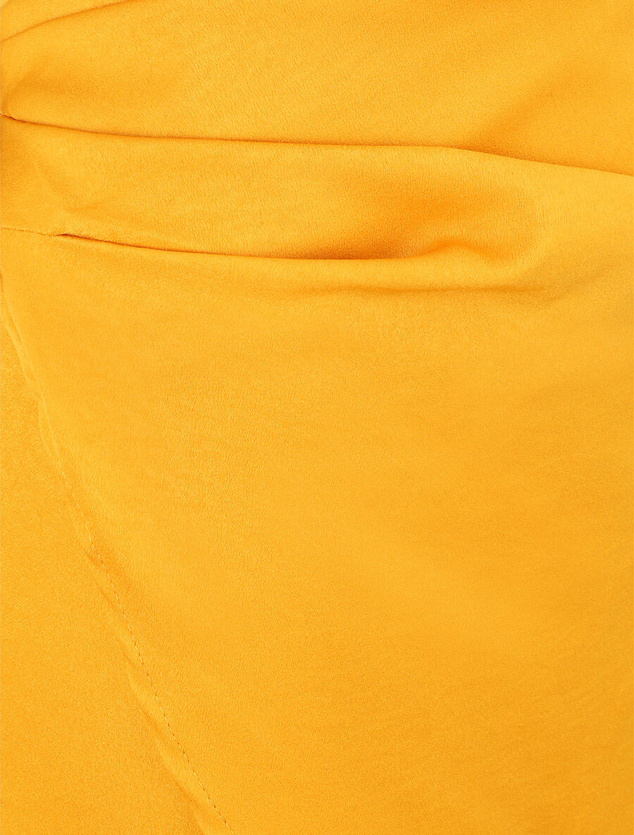 Jupe portefeuille satinée - Jaune - 3