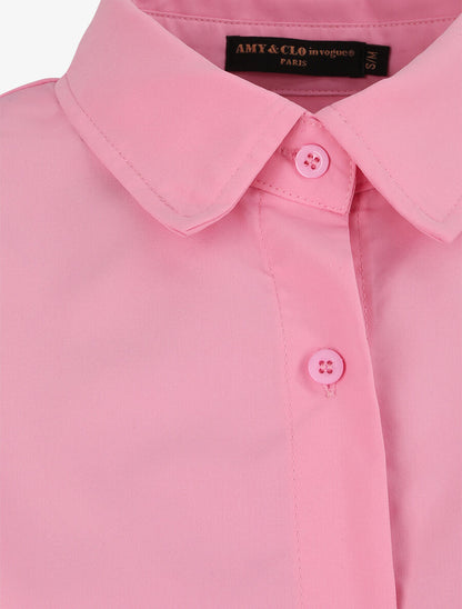 Chemise oversize coupe droite - Rose - 3