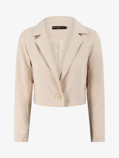Veste courte unie - Beige - 1