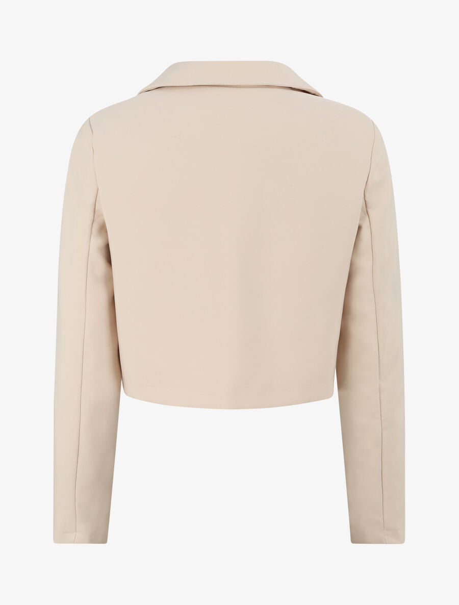 Veste courte unie - Beige - 2