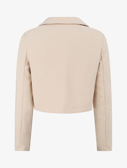 Veste courte unie - Beige - 2
