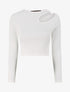 Crop top côtelé unie - Blanc - 1