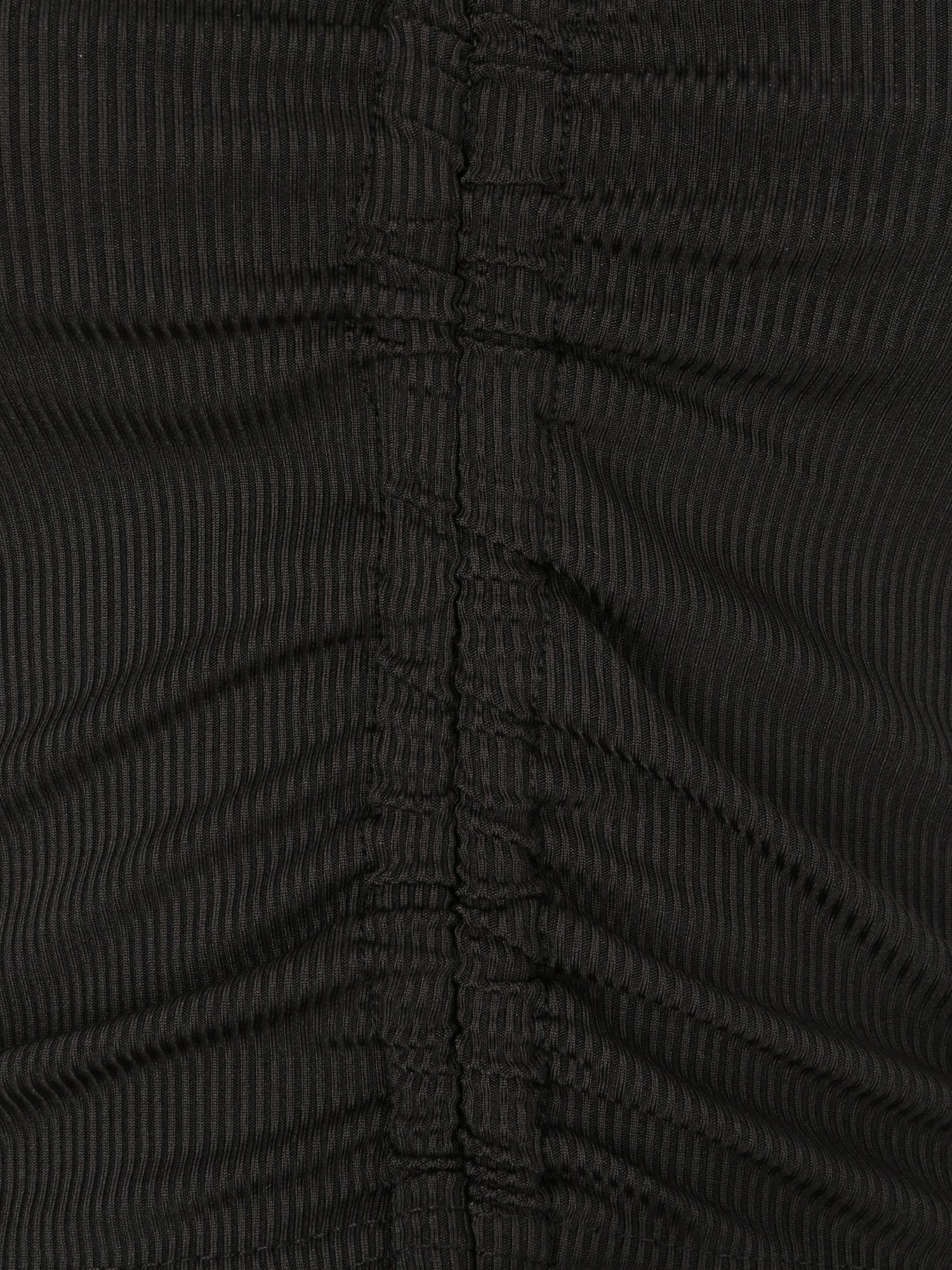 Crop top côtelé avec liens de serrage - Noir - 3