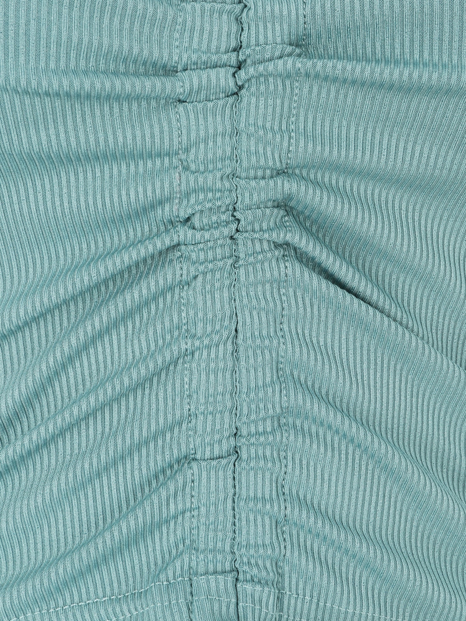 Crop top côtelé avec liens de serrage - Menthe - 3