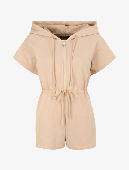 Combishort jogging à capuche - Beige - 1