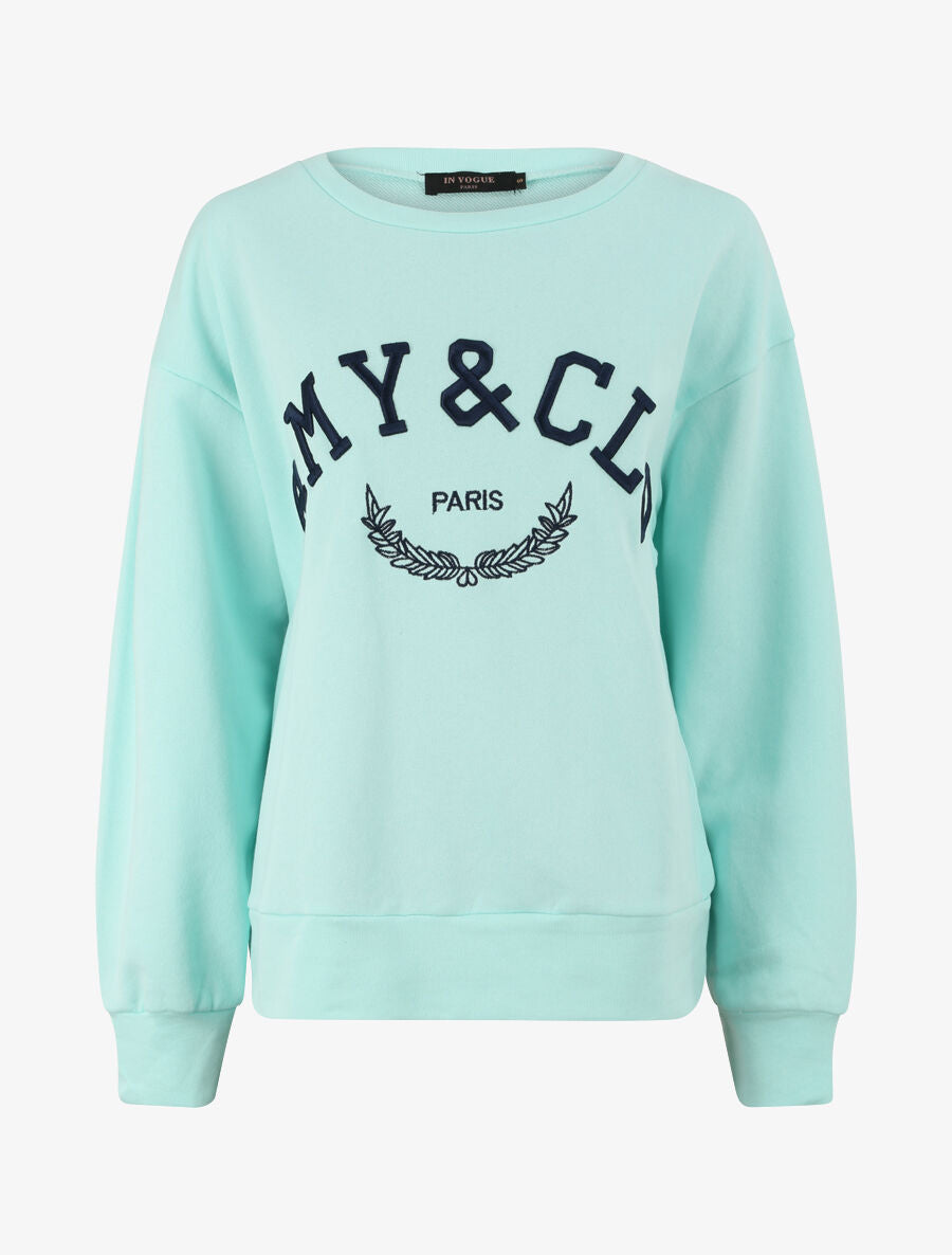 Sweat à inscription - Turquoise - 4