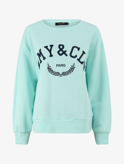 Sweat à inscription - Turquoise - 4