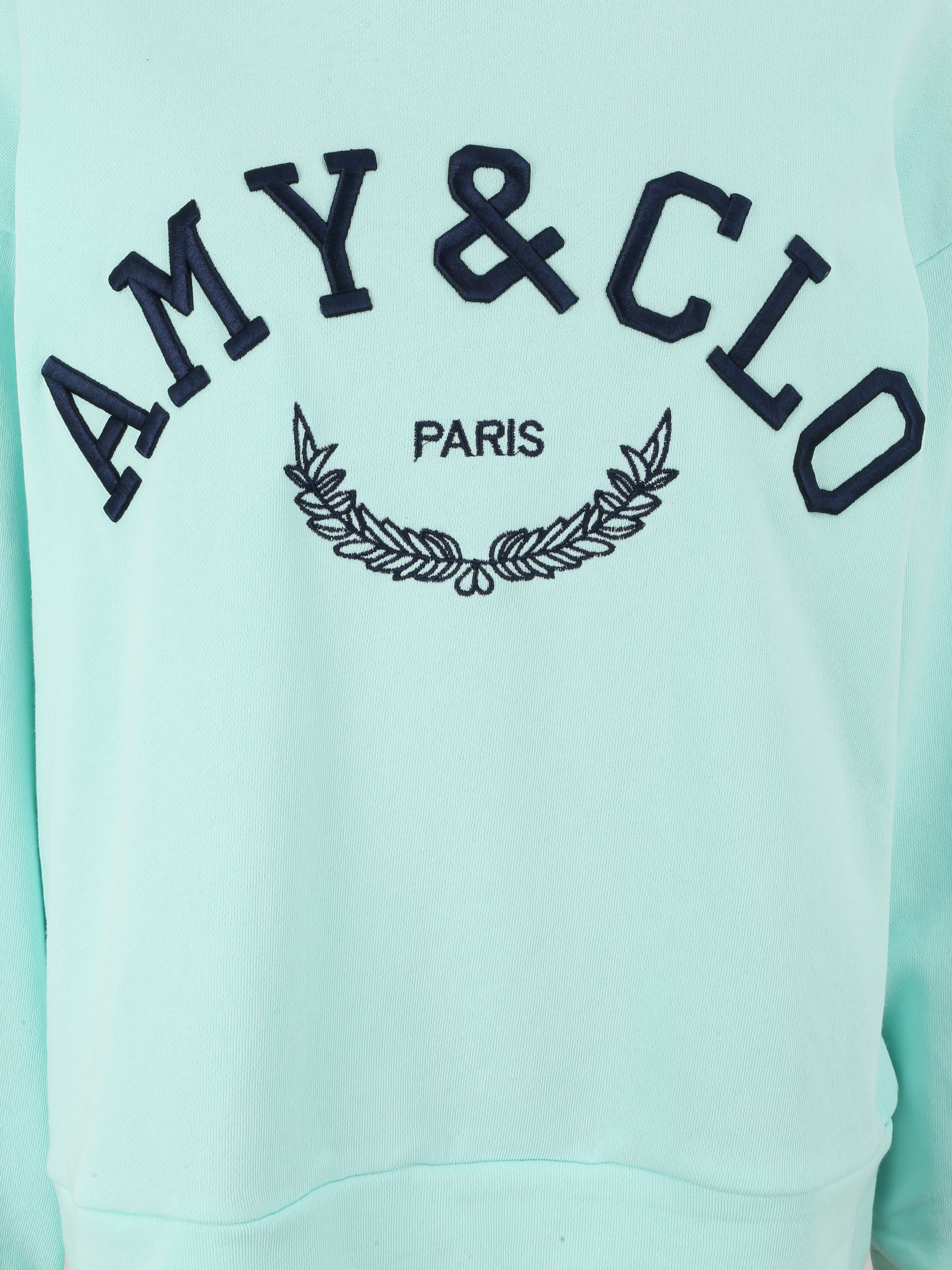 Sweat à inscription - Turquoise - 3