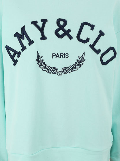 Sweat à inscription - Turquoise - 3
