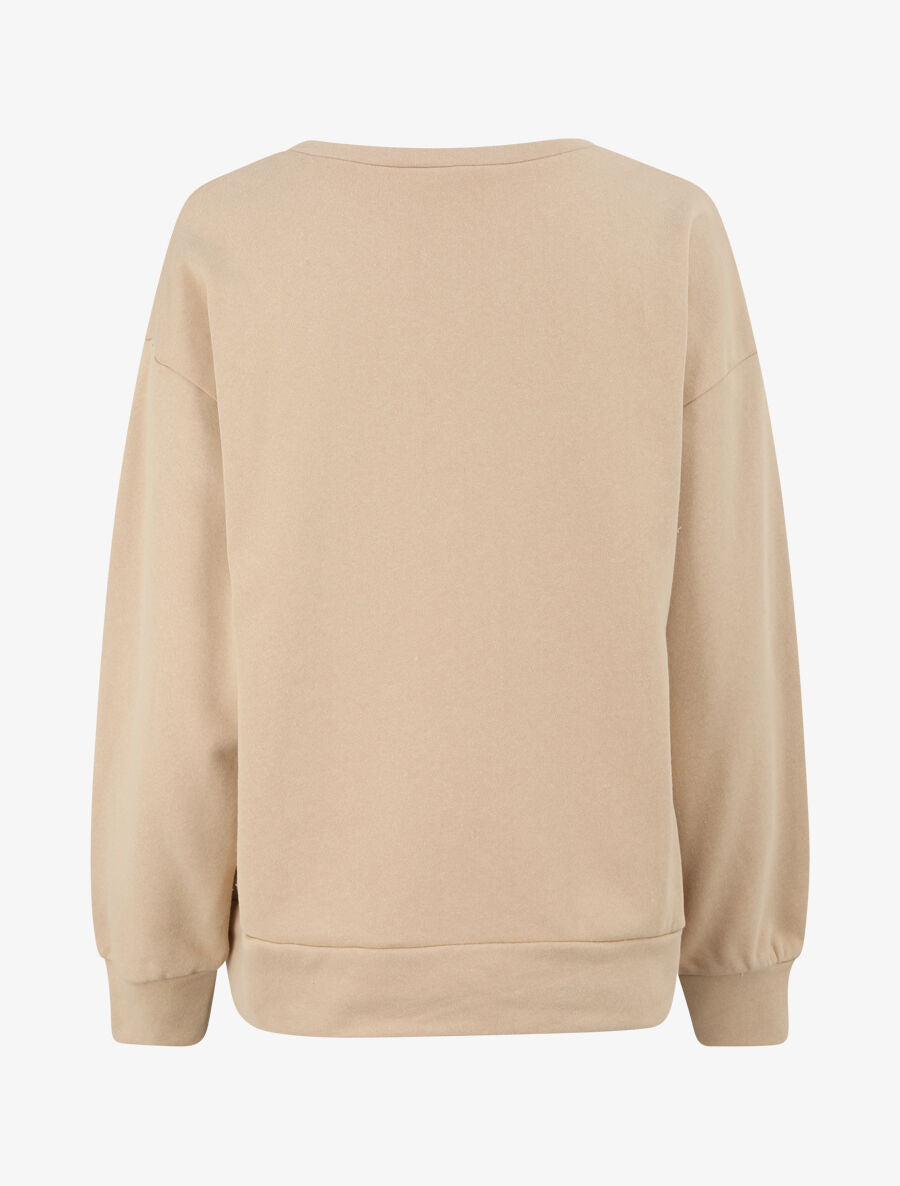 Sweat à inscription - Beige - 2