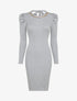 Robe pull côtelée et moulante à détail chaîne - Gris clair - 1
