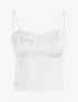 Crop top satiné uni - Blanc - 1