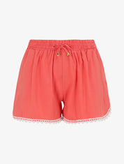 Short de plage léger à détail crochet - Corail - 4