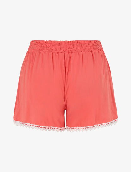 Short de plage léger à détail crochet - Corail - 2