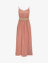 Robe longue unie à bretelles - Vieux rose - 5