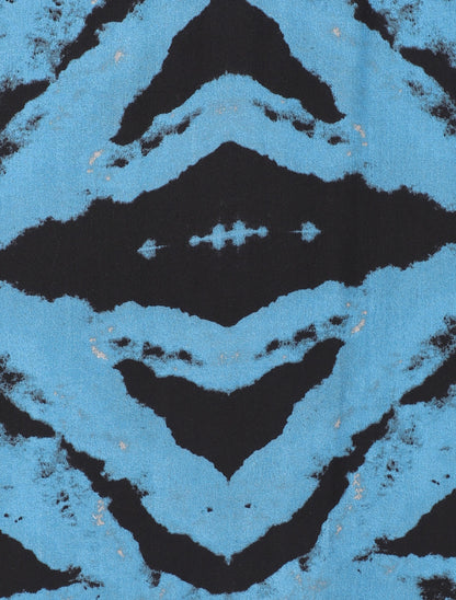 Robe longue à fines bretelles imprimé graphique - Bleu - 3