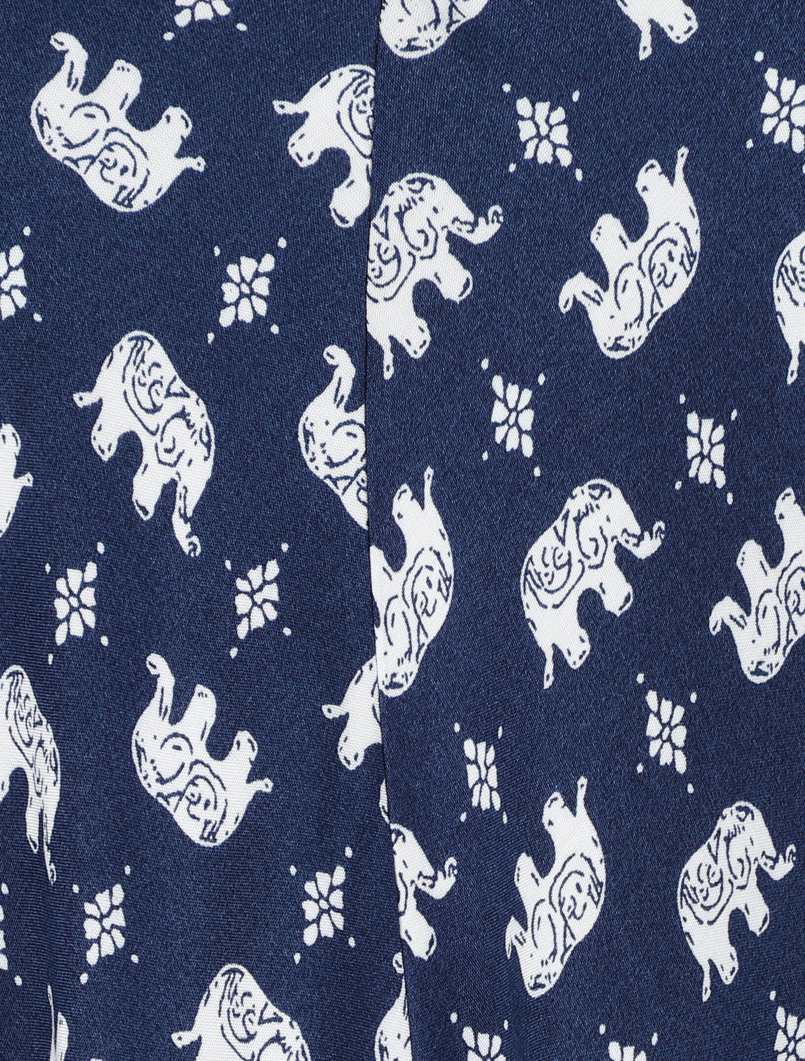 Robe longue asymétrique imprimé éléphants - Marine - 3