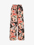 Pantalon ample à imprimé feuilles stylisées - Noir - 5