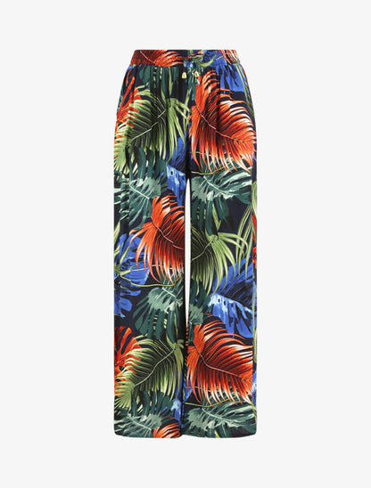 Pantalon ample imprimé jungle - Marine - 5