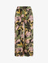 Pantalon ample imprimé tropical - Noir - 1