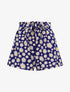 Short à taille froncée imprimé pâquerettes - Bleu - 1