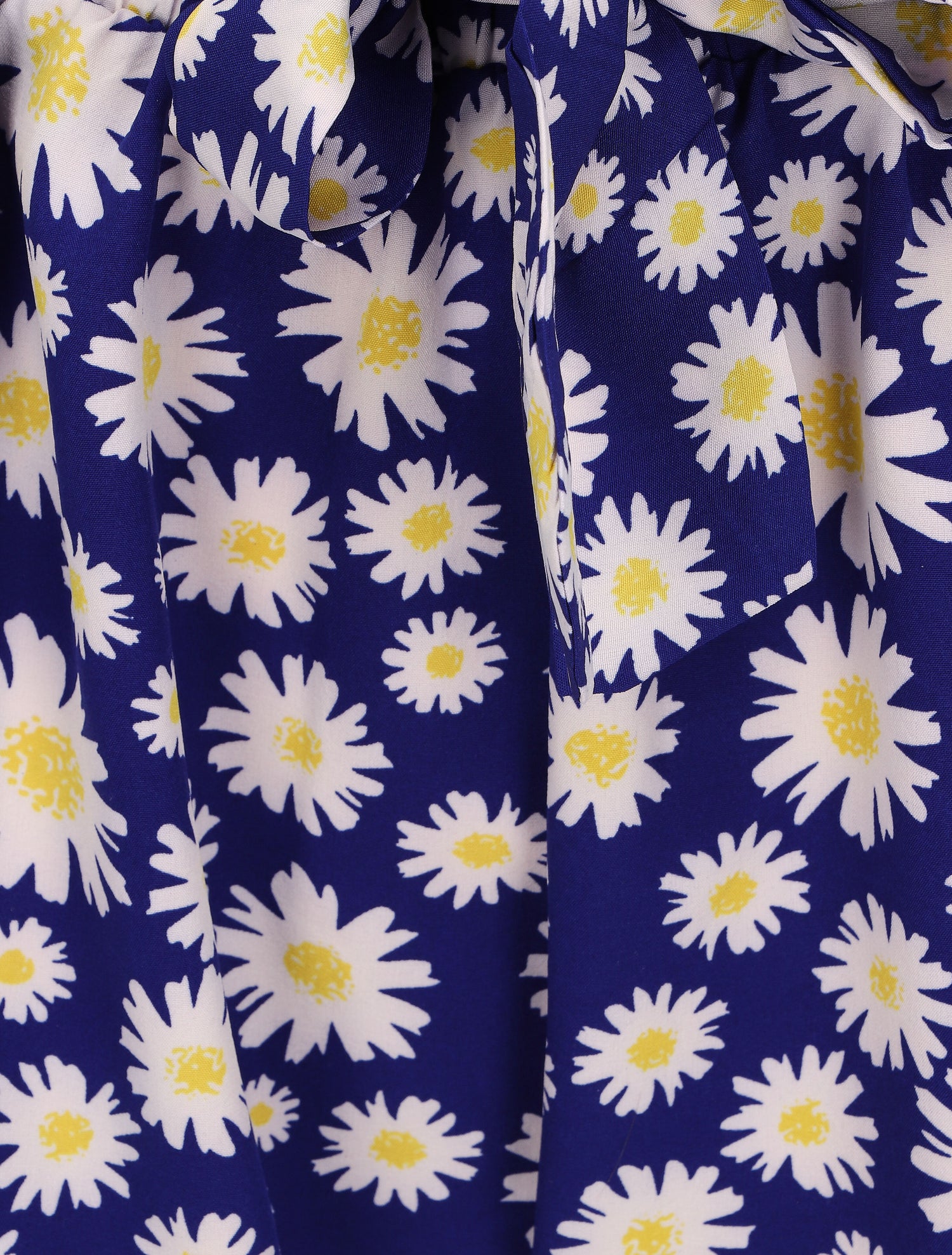Short à taille froncée imprimé pâquerettes - Bleu - 3