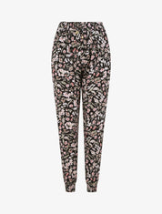 Pantalon harem imprimé fleuri - Noir - 1