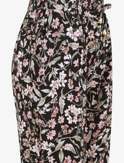 Pantalon harem imprimé fleuri - Noir - 3