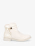Bottines plates à contrefort python - Beige - 5