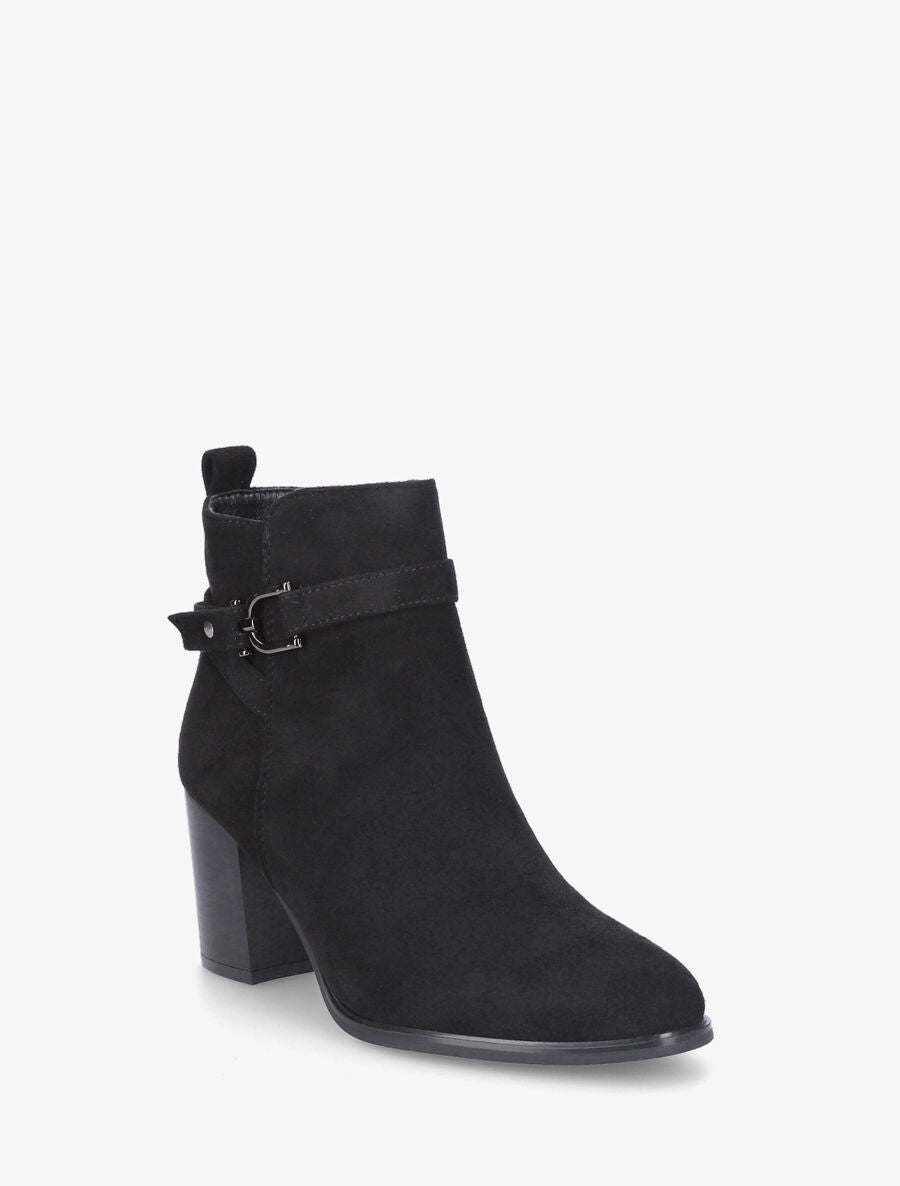 Bottines en suédine et sanglées - Noir - 2
