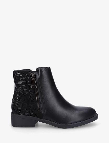 Bottines bi-matière et double zips - Noir - 5