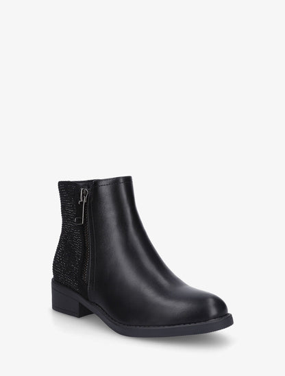 Bottines bi-matière et double zips - Noir - 2