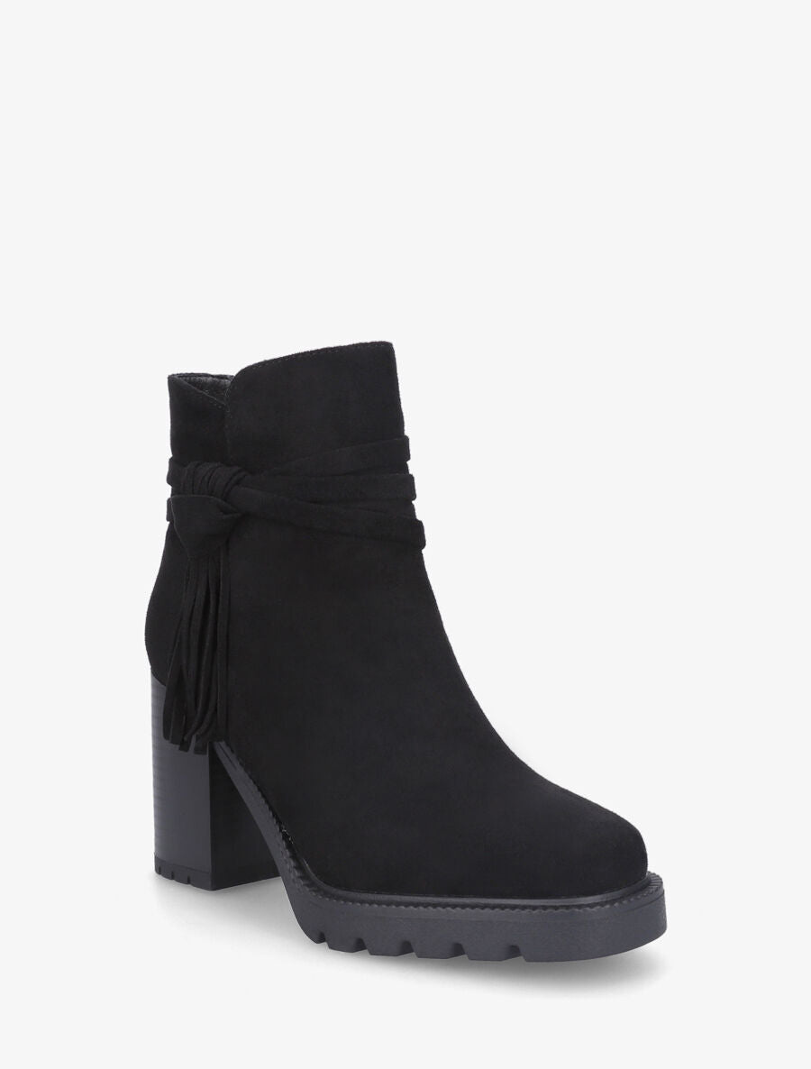 Bottines en suédine à talon - Noir - 2