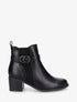 Bottines élastiquées en simili - Noir - 1