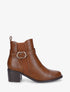 Bottines élastiquées en simili - Camel - 5