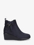 Bottines compensées en suédine - Marine - 5