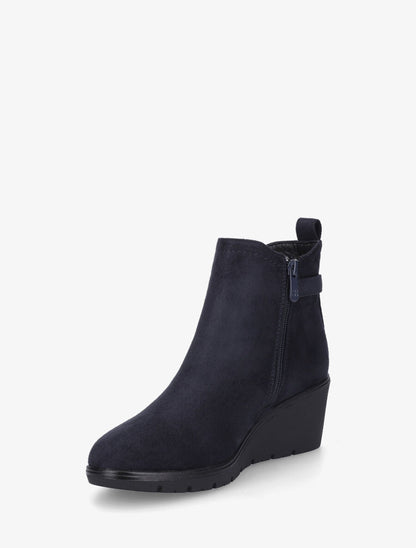 Bottines compensées en suédine - Marine - 3