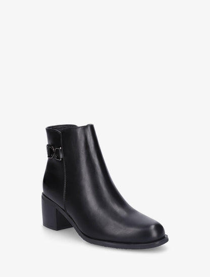Bottines en simili à talon - Noir - 2