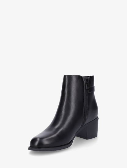 Bottines en simili à talon - Noir - 3