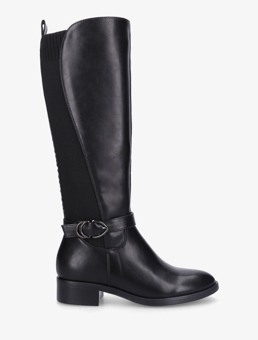 Bottes bi-matière à talon - Noir - 1