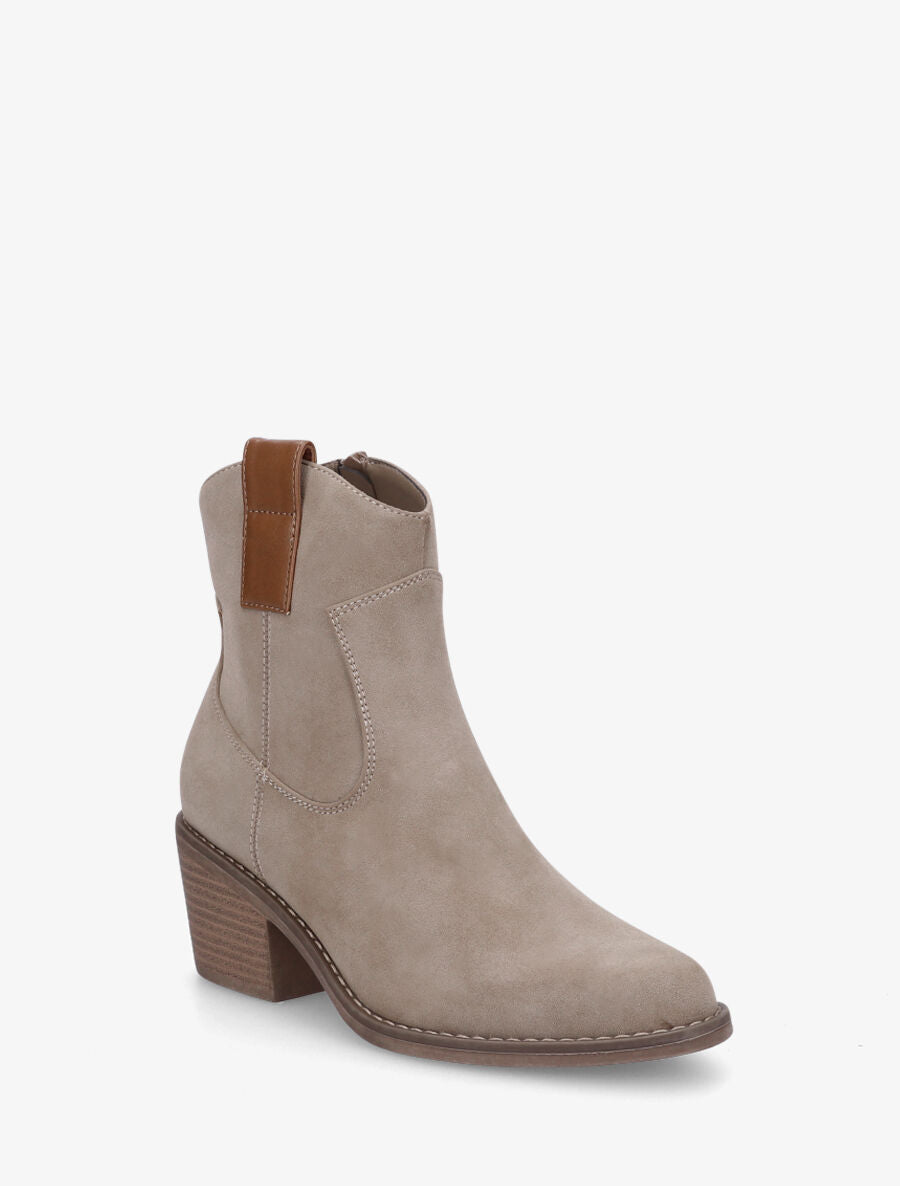 Santiags unies en suédine - Taupe - 2