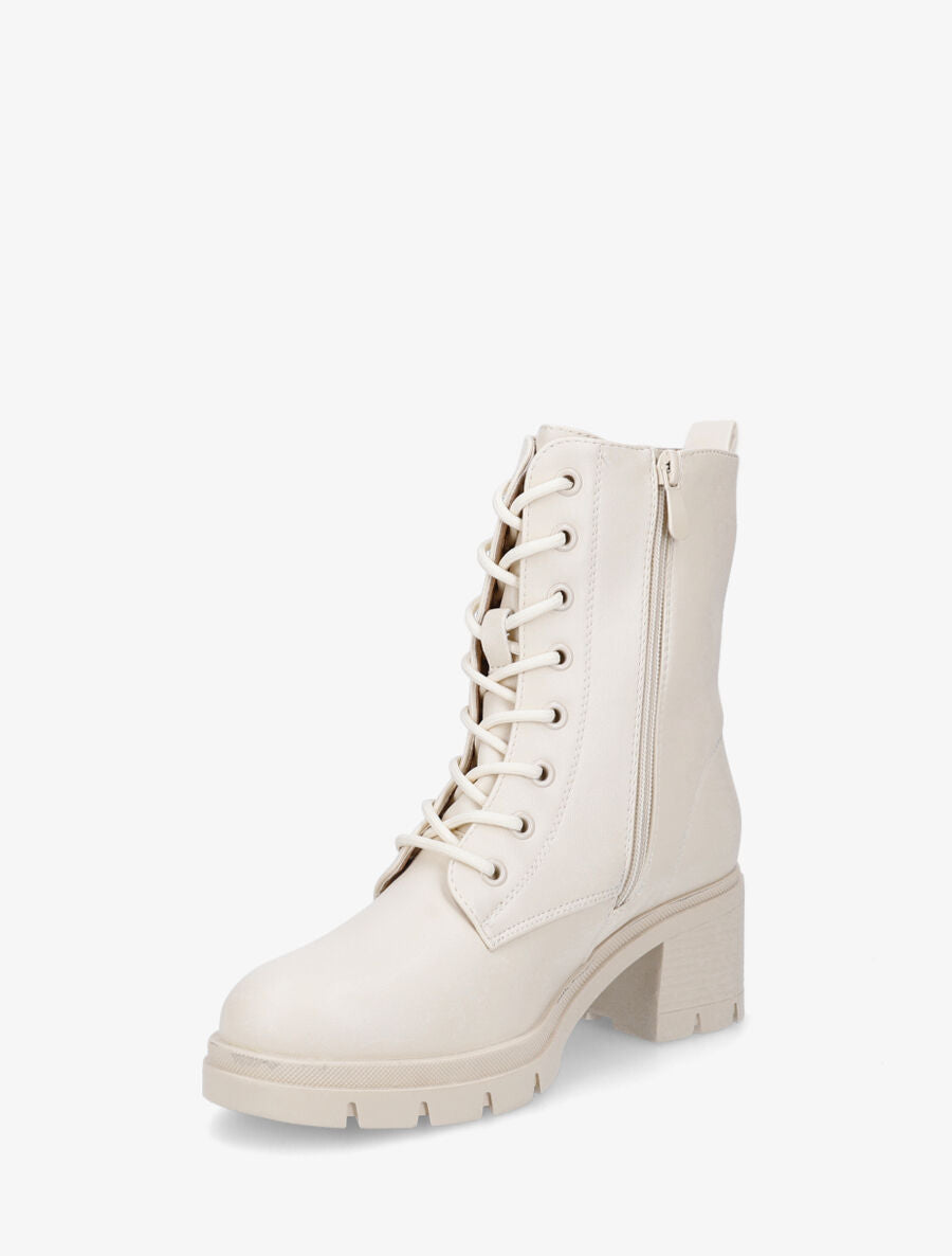 Bottines montantes à talon - Beige - 3