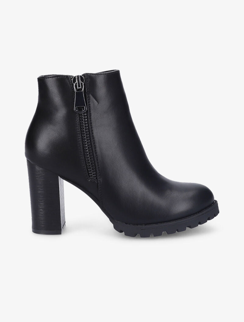 Bottines basiques à zip doré - Noir - 2