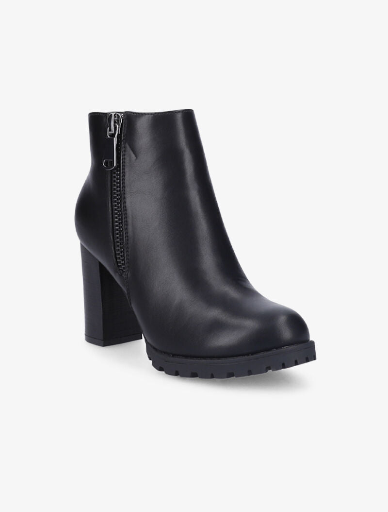 Bottines basiques à zip doré - Noir - 3