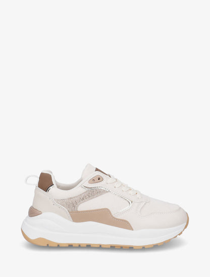 Baskets bi-matière - Beige - 1